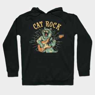 Cat,rock, and guitar Hoodie